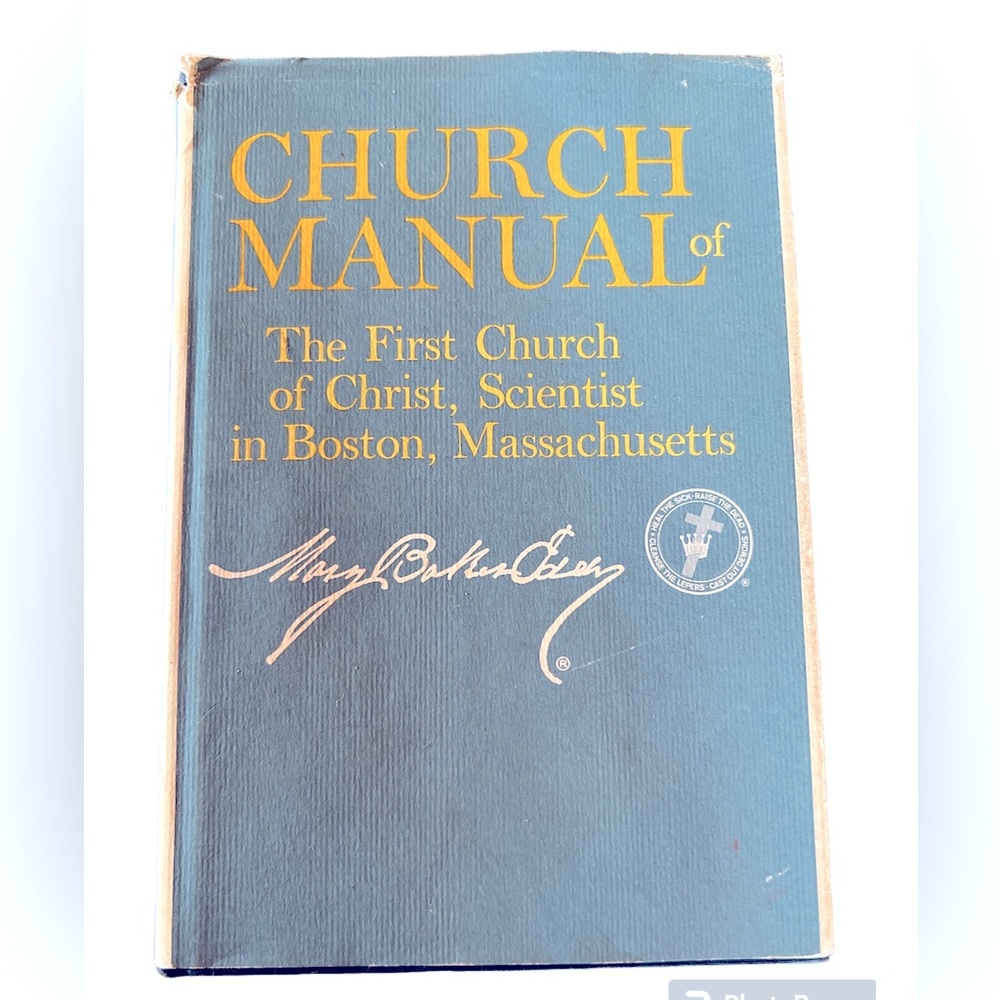 Church Manual of the 1st Church of Christ Religion Christian Book